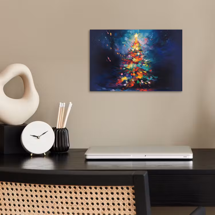Kerstboom - Kerst - Abstract - Kleurrijk poster papier klein -sfeer1