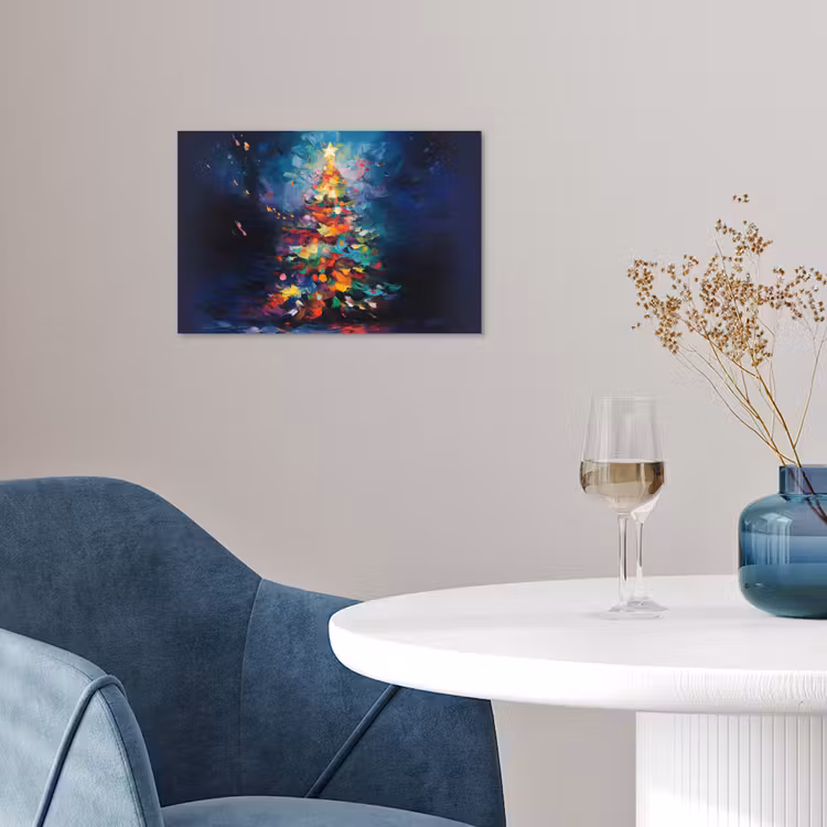 Kerstboom - Kerst - Abstract - Kleurrijk poster papier klein -sfeer3