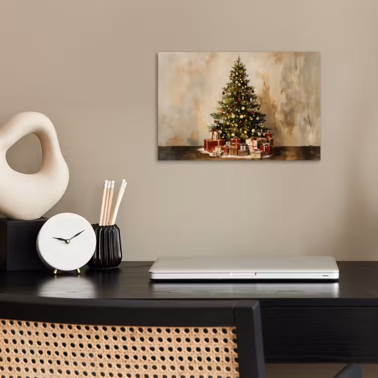 Kerstboom - Versierd - Kleurrijk poster papier klein -sfeer1