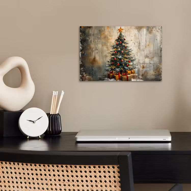 Kerstboom - Vintage - Kerst - Cadeau poster papier klein -sfeer1