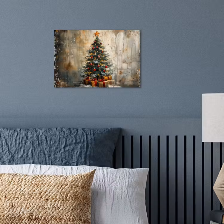 Kerstboom - Vintage - Kerst - Cadeau poster papier klein -sfeer2