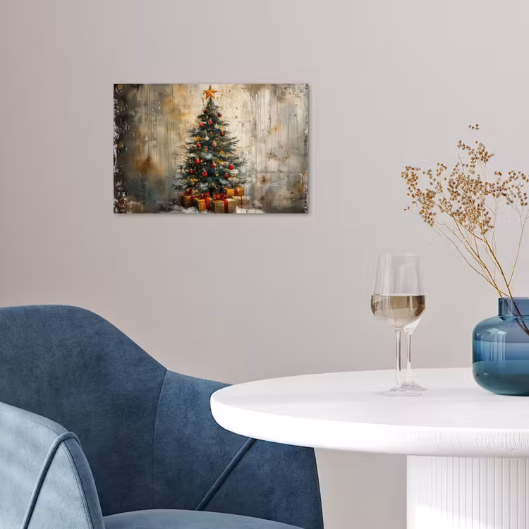 Kerstboom - Vintage - Kerst - Cadeau poster papier klein -sfeer3