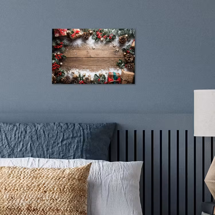 Kerstdecoratie - Geschenken - Hout - Veelkleurig poster papier klein -sfeer2
