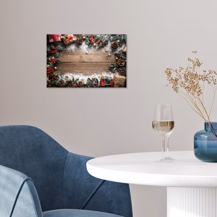 Kerstdecoratie - Geschenken - Hout - Veelkleurig poster papier klein -sfeer3