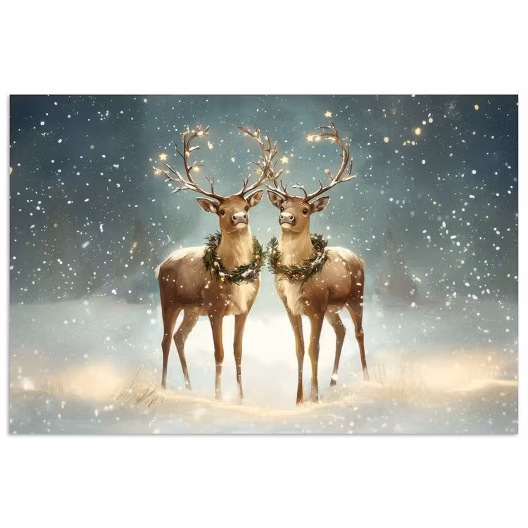 Kerstmagie - Winterwoud - Rendier poster papier klein -3d