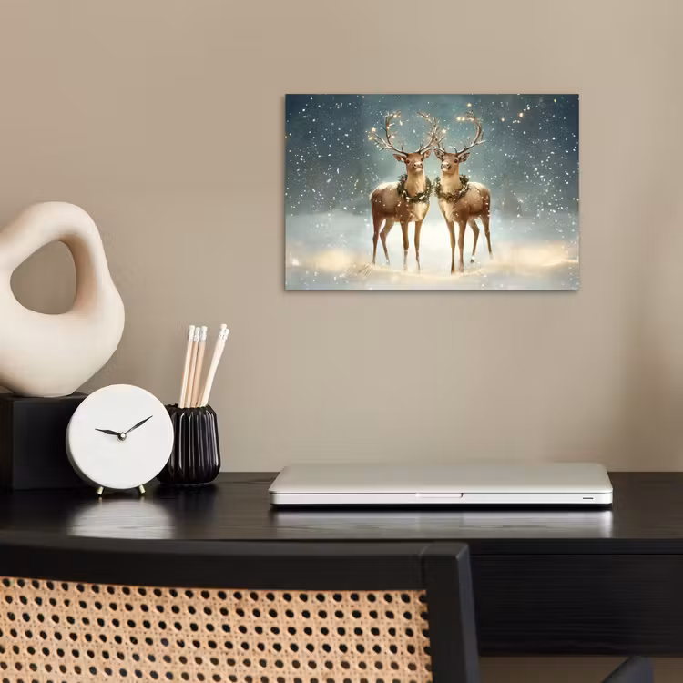Kerstmagie - Winterwoud - Rendier poster papier klein -sfeer1