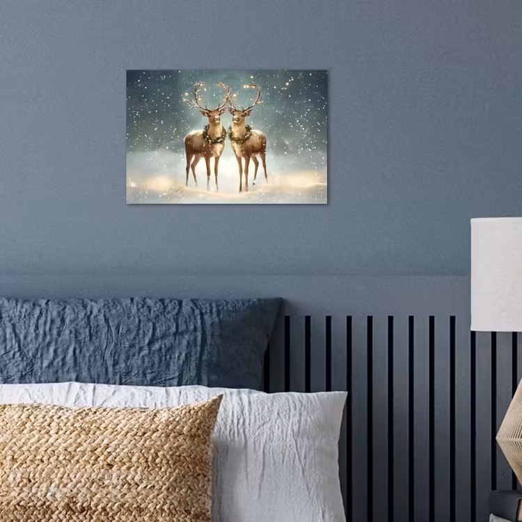 Kerstmagie - Winterwoud - Rendier poster papier klein -sfeer2