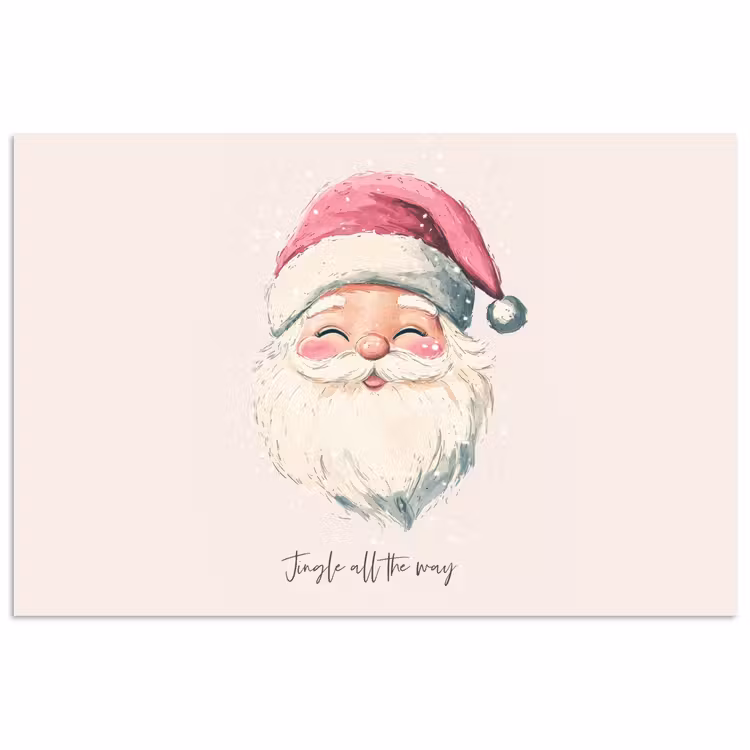 Kerstman - Kerst - Quote - Beige poster papier klein -3d