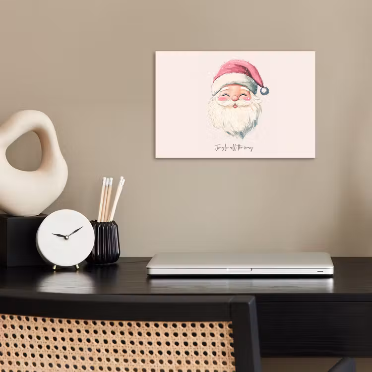 Kerstman - Kerst - Quote - Beige poster papier klein -sfeer1