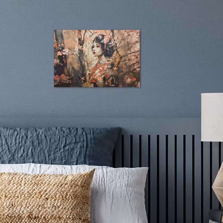 Kimono - Vrouw - kersenbomen poster papier klein -sfeer2