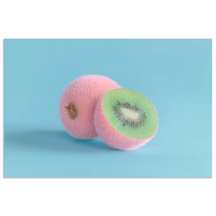 Kiwi - Blauw - Surrealistisch poster papier klein -3d