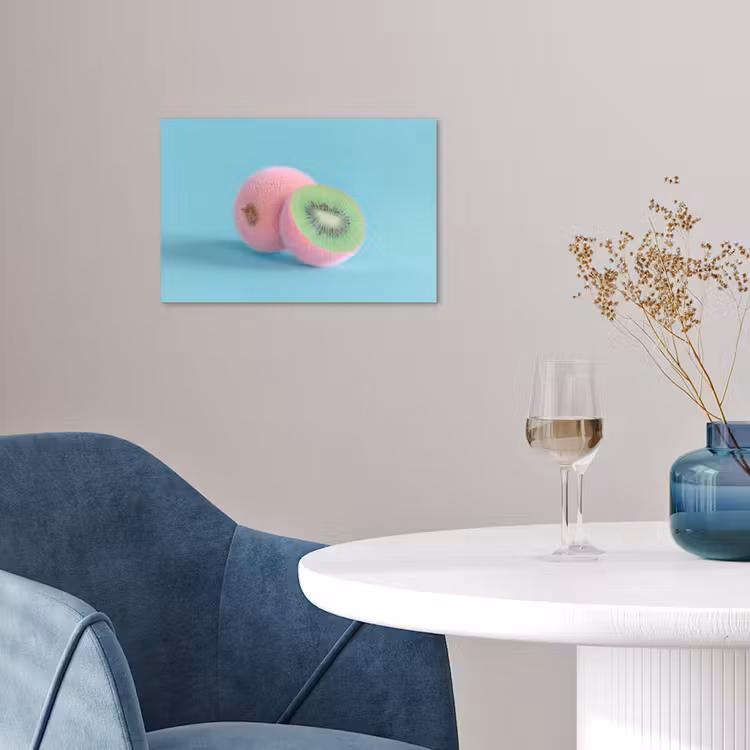 Kiwi - Blauw - Surrealistisch poster papier klein -sfeer3