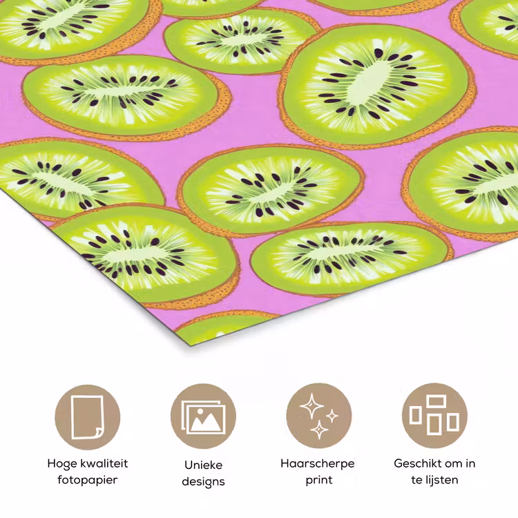 Kiwi - Speels - Groen poster papier klein 62 -closeup_NL
