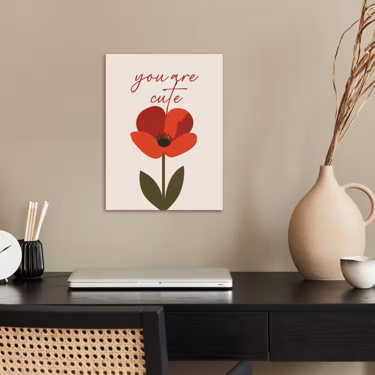 Klaproos - Bloem - Rood - Valentijn poster papier klein -sfeer1