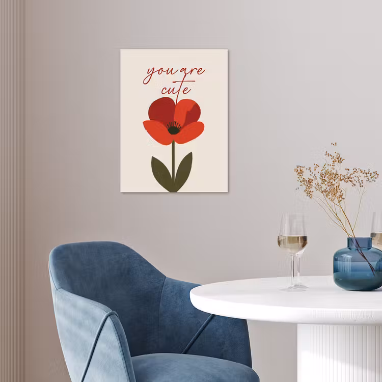 Klaproos - Bloem - Rood - Valentijn poster papier klein -sfeer3