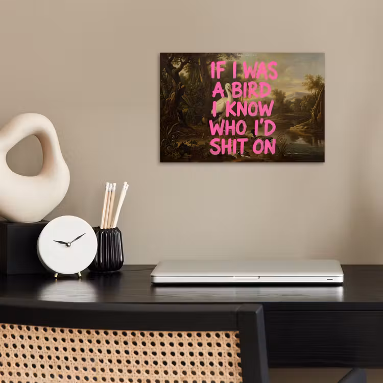 Klassiek - Humor - Roze poster papier klein -sfeer1