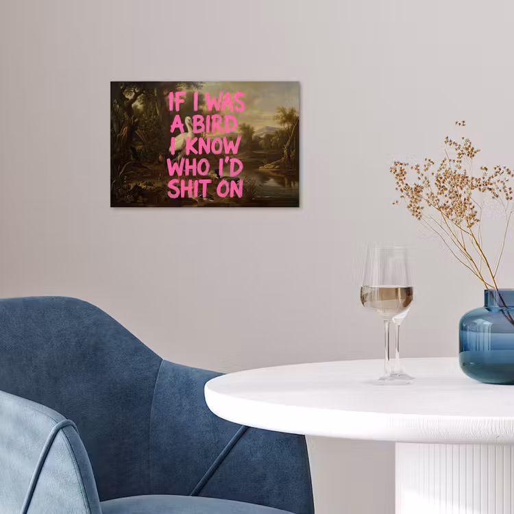 Klassiek - Humor - Roze poster papier klein -sfeer3