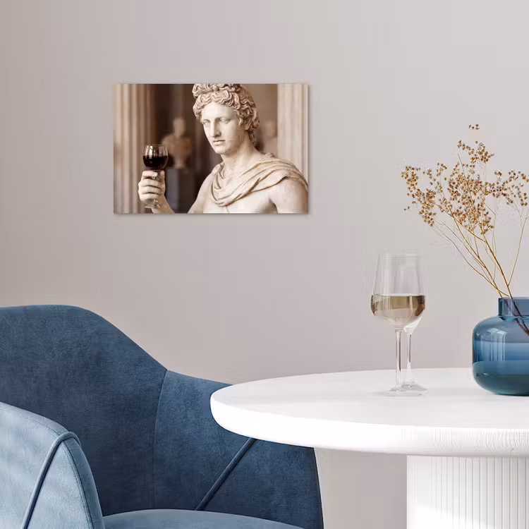 Klassiek - Marmer - Wijn poster papier klein -sfeer3