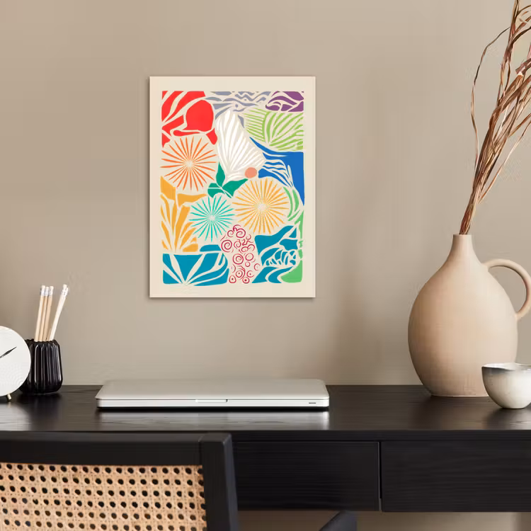 Kleurrijk - Abstract - Bloemen - Patronen poster papier klein -sfeer1