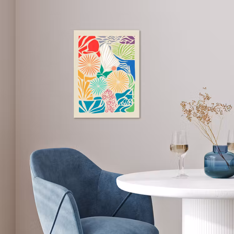 Kleurrijk - Abstract - Bloemen - Patronen poster papier klein -sfeer3