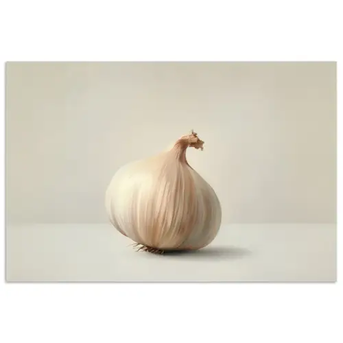 Knoflook - Natuurlijk - Beige poster papier klein -3d