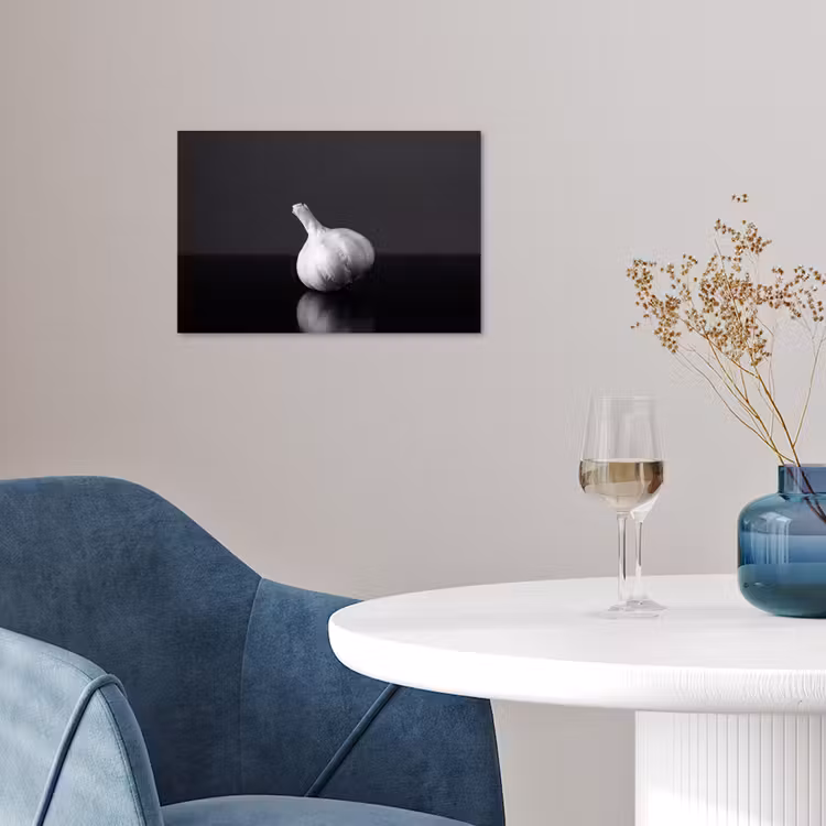 Knoflook - Zwart - Wit poster papier klein -sfeer3