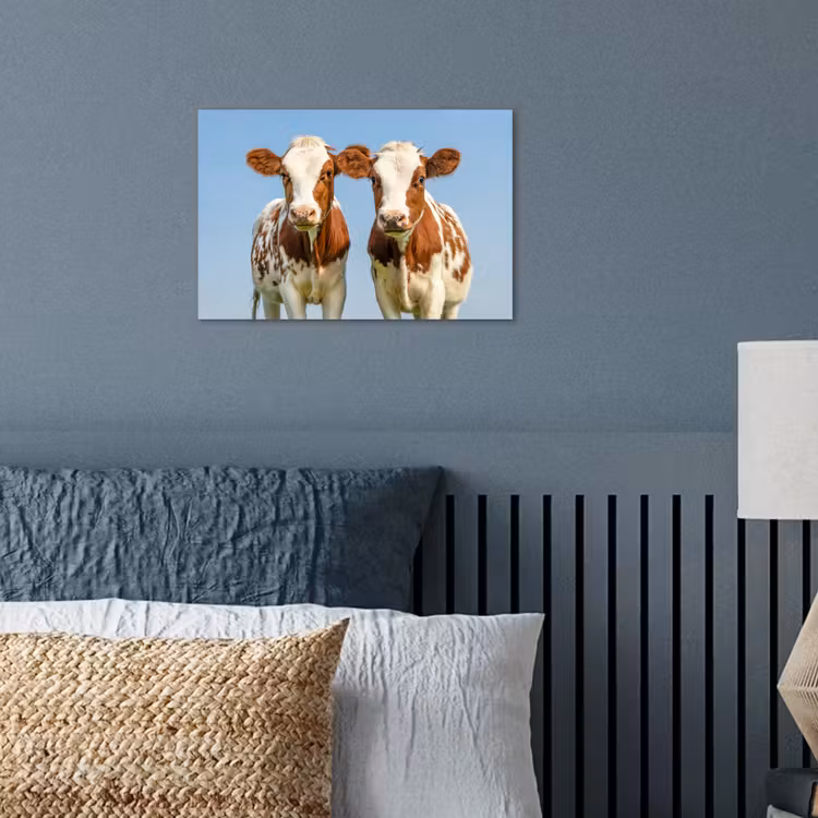 Koeien - Lucht - Dieren - Boerderij - Portret poster papier klein -sfeer2