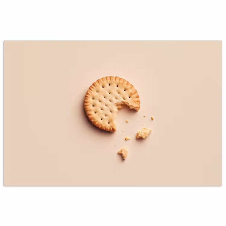 Koekje - Kruimels - beige poster papier klein -3d