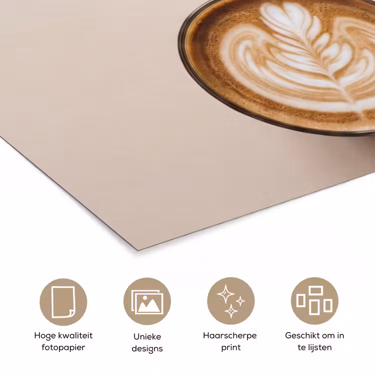 Koffie - Obessive Coffee Disorder - Beige poster papier klein -closeup_NL