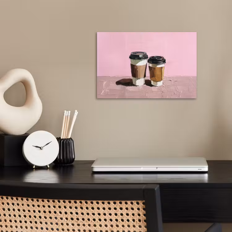 Koffiebekers - Deksel - Verf - Textuur poster papier klein -sfeer1