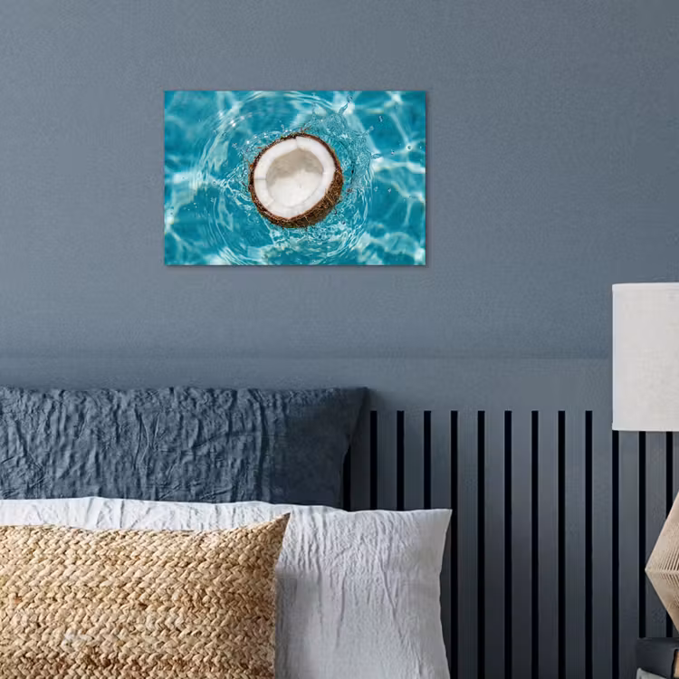 Kokosnoot - Water - Wit poster papier klein -sfeer2