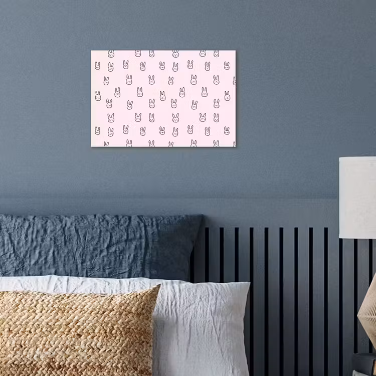 Konijnen - Minimalistisch - Roze poster papier klein 62 -sfeer2