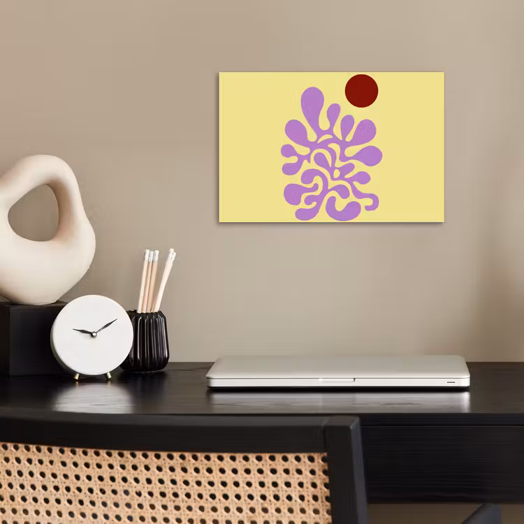 Koraal - Cirkel - Abstract - Geel poster papier klein -sfeer1
