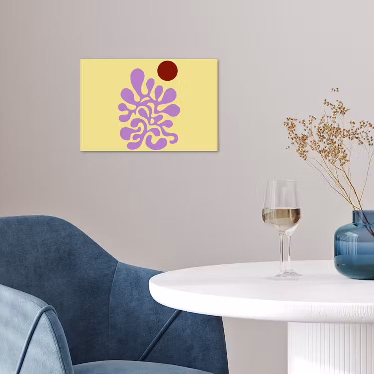Koraal - Cirkel - Abstract - Geel poster papier klein -sfeer3