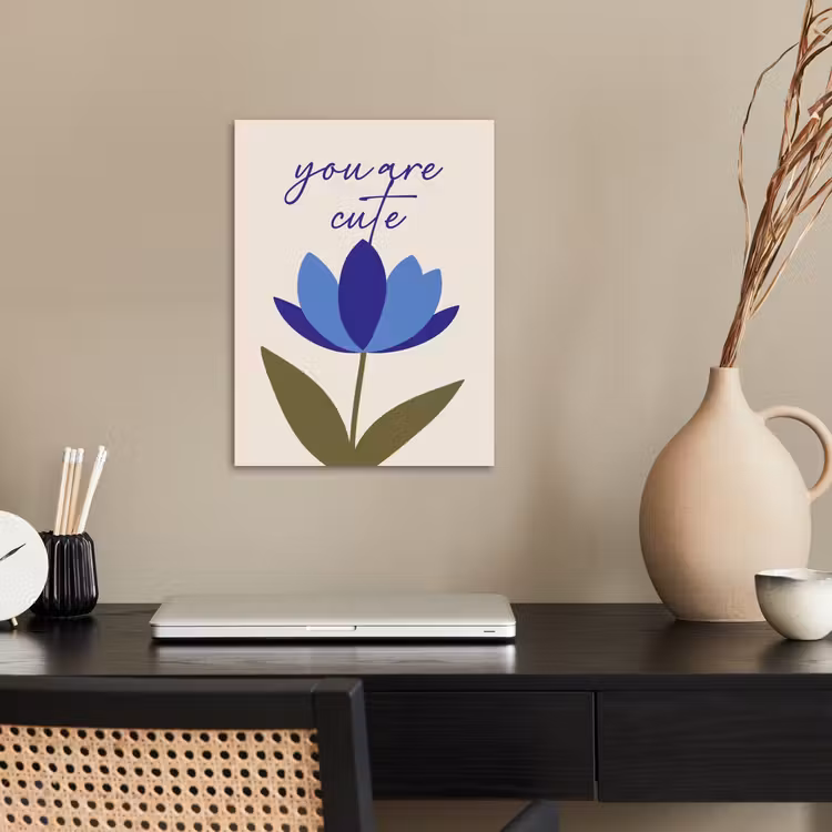 Korenbloem - Valentijn - Bloem - Blauw poster papier klein -sfeer1