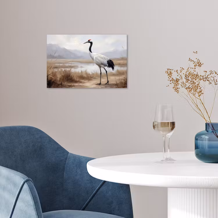 Kraanvogel - Natuur - Realistisch poster papier klein -sfeer3