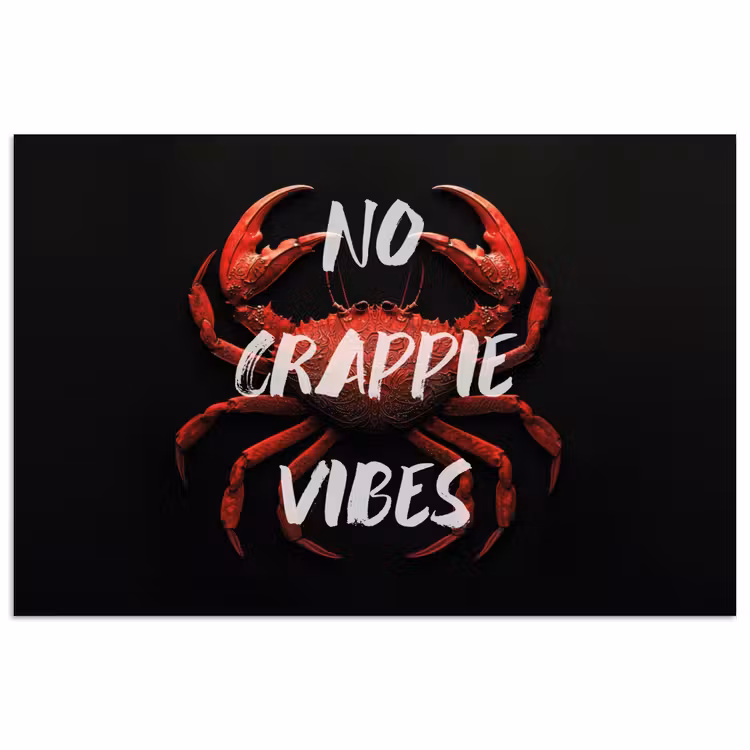 Krab - Rood - Tekst - Zwart poster papier klein -3d