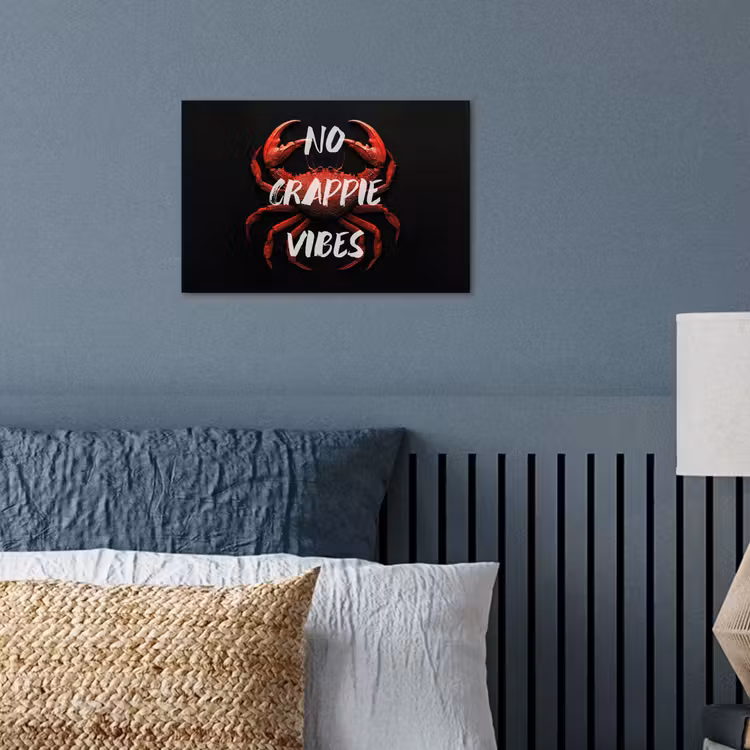 Krab - Rood - Tekst - Zwart poster papier klein -sfeer2