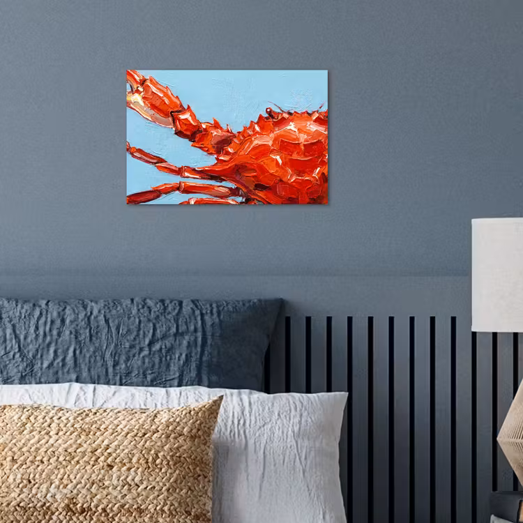 Krab - Zee - Dieren - Abstract - Rood poster papier klein -sfeer2