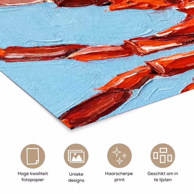 Krab - Zee - Dieren - Abstract - Rood poster papier klein -closeup_NL