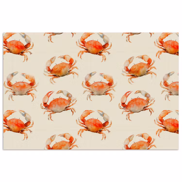 Krabben - Patroon - Oranje poster papier klein 62 -3d