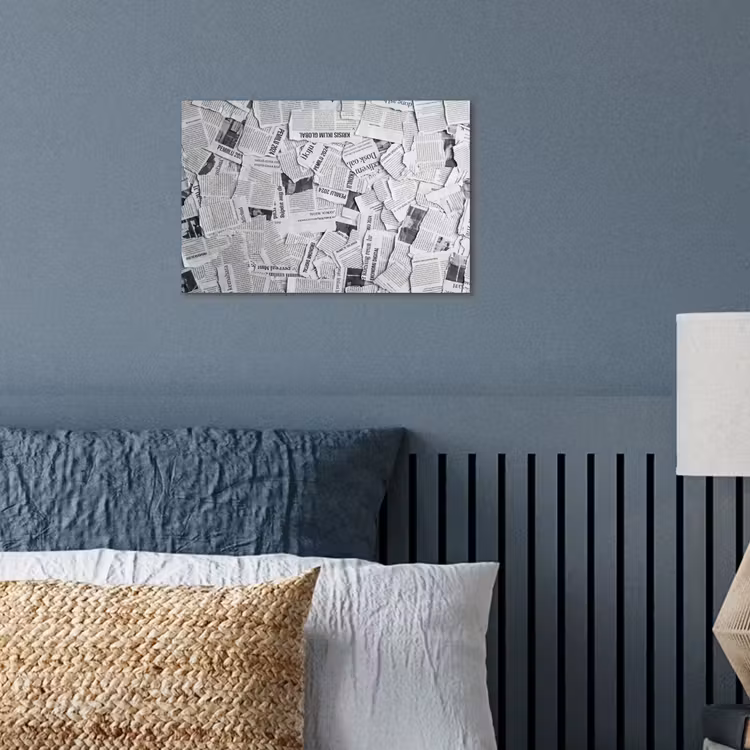Krant - Versnipperd - Textuur - Zwart-wit - Abstract poster papier klein -sfeer2