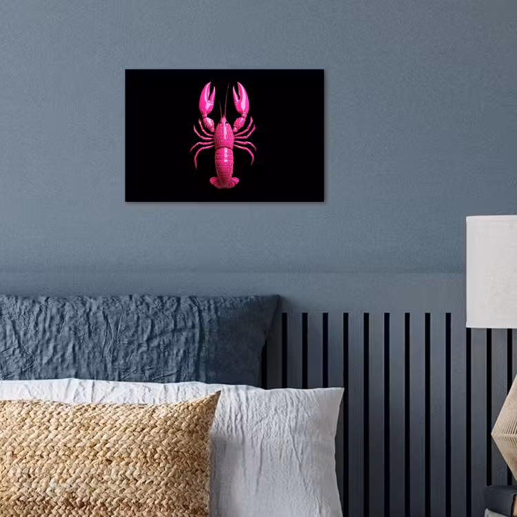 Kreeft - Felroze - Stippen - Opvallend poster papier klein -sfeer2