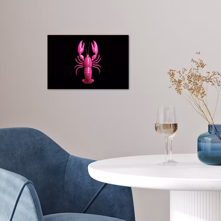 Kreeft - Felroze - Stippen - Opvallend poster papier klein -sfeer3