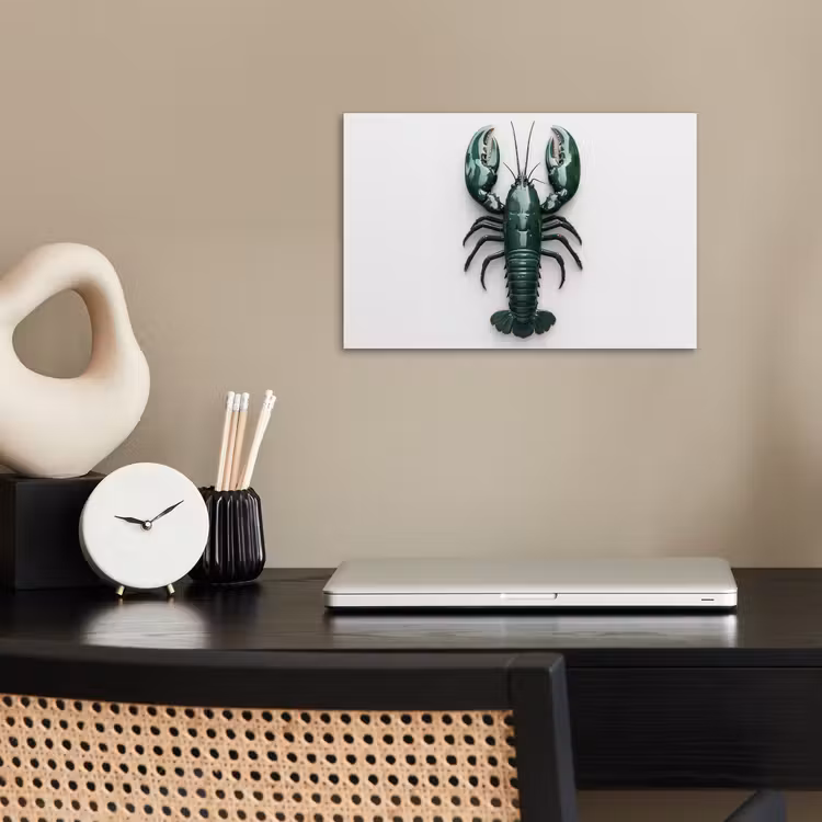 Kreeft - Glossier - Groen - Wit poster papier klein -sfeer1