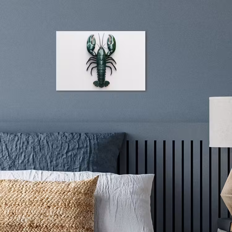 Kreeft - Glossier - Groen - Wit poster papier klein -sfeer2