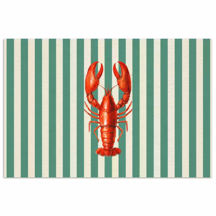 Kreeft - Strepen - Realistisch - Zomers poster papier klein -3d