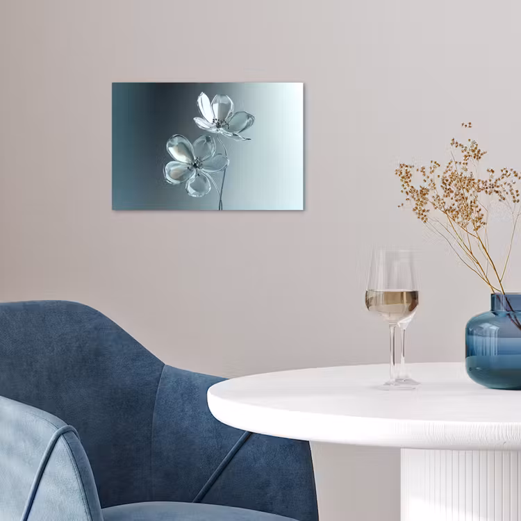 Kristal - Bloemen - Grijs poster papier klein -sfeer3
