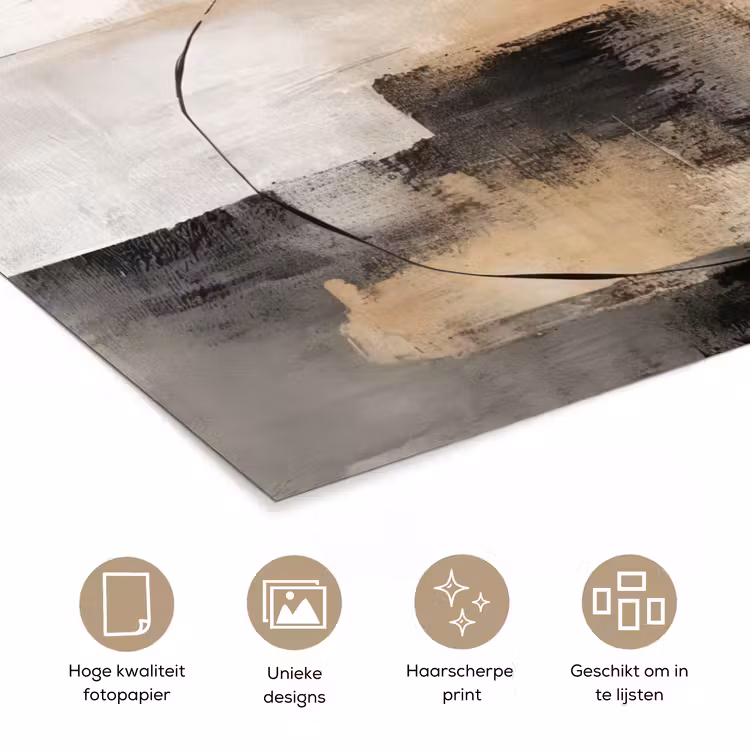 Kunst - Abstract - Grijs - Industrieel poster papier klein -closeup_NL