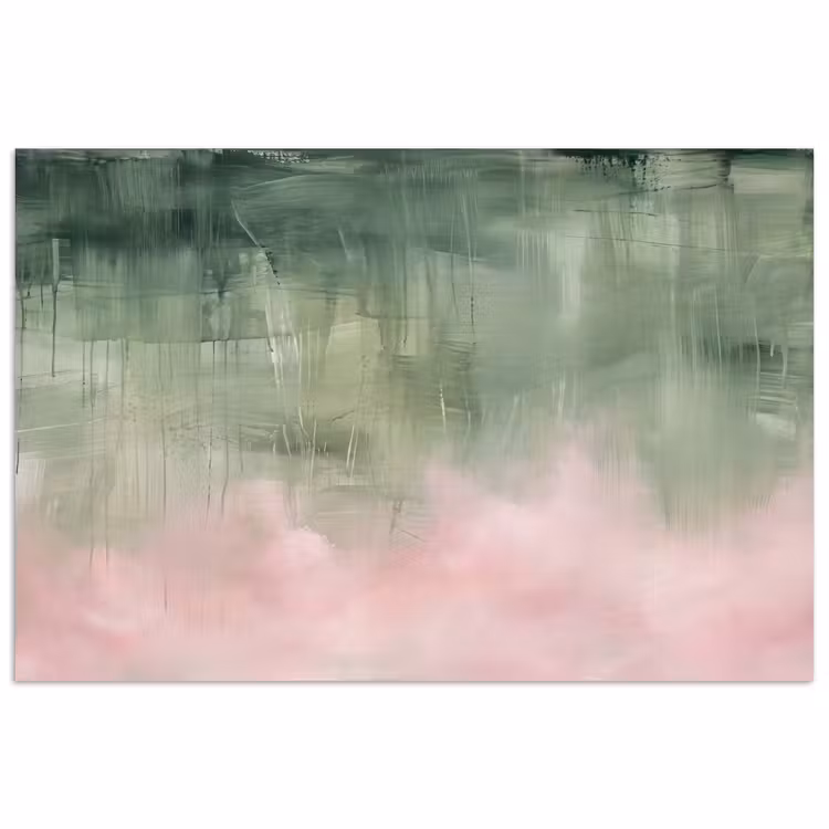 Kunst - Abstract - Modern - Groen - Roze poster papier klein -3d